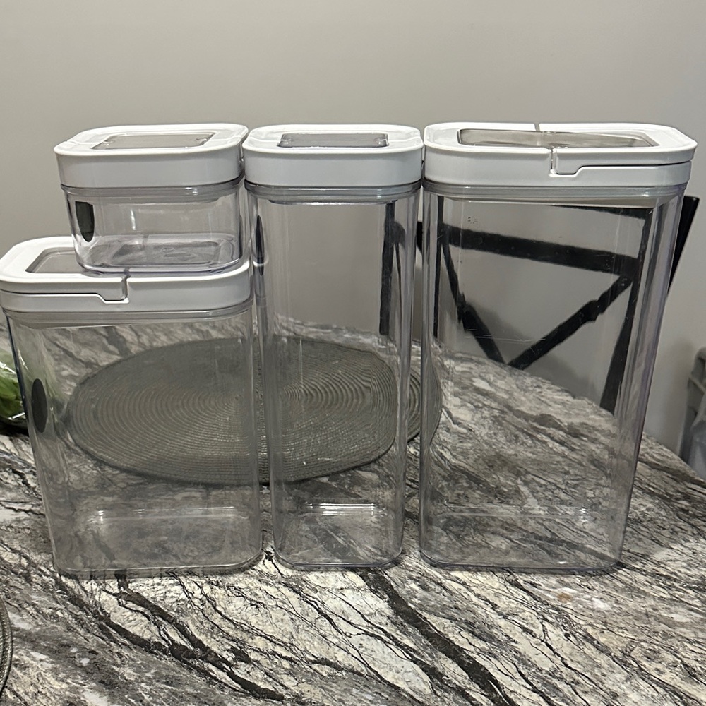 Airtight Clear Storage Container Set with White Lids - Picture 2 of 2